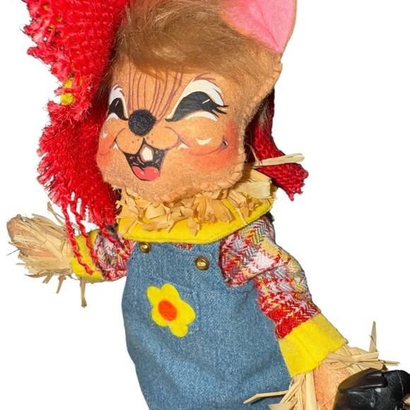 🌻 Annalee 2013 8” Scarecrow Girl Mouse – Fall Harvest Collectible Figurine - Picture 6 of 10